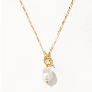 NWT Artsory Timeless Pearl 14K Gold Necklace Baroque Shell Pearl